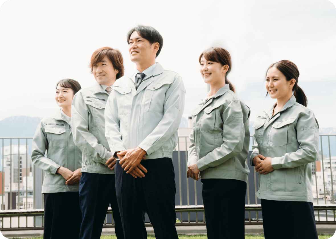 作業服を着たスタッフ達